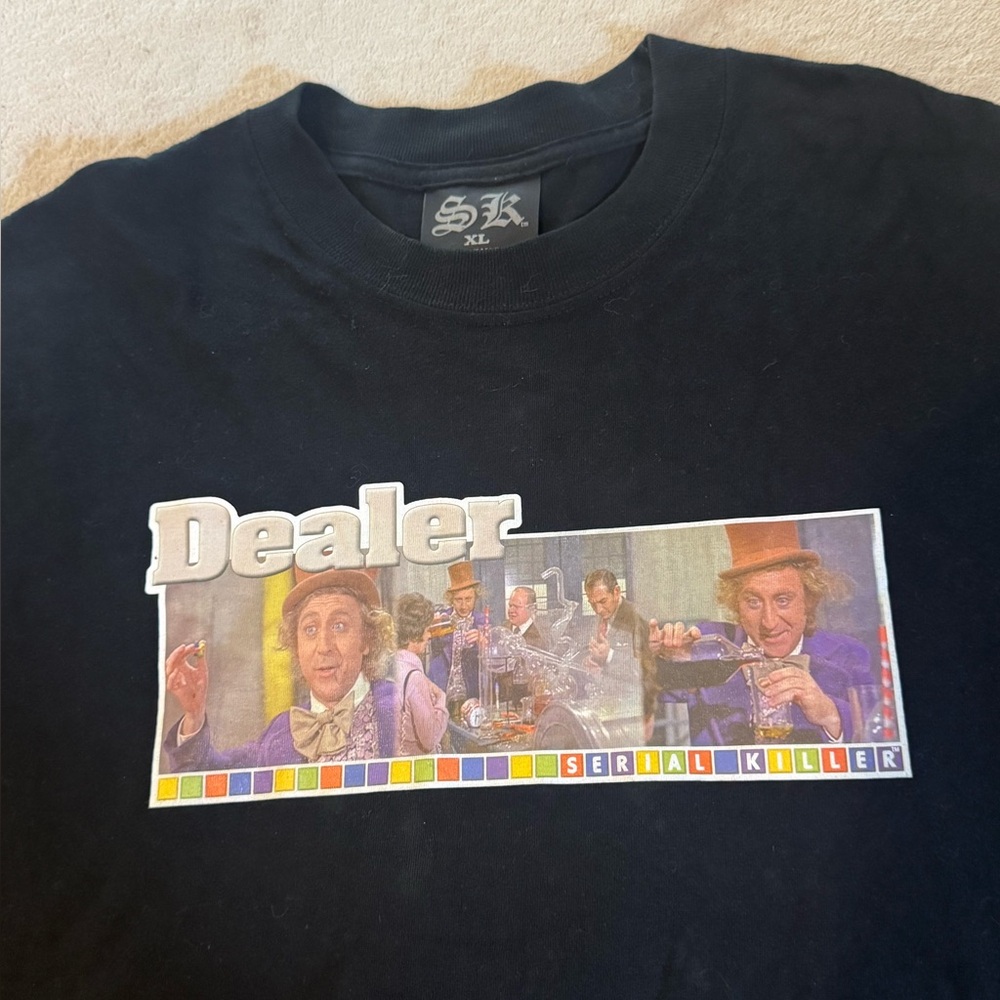Vintage Serial Killer Willy Wonka Dealer Short Sleeve Shirt Size XL RARE